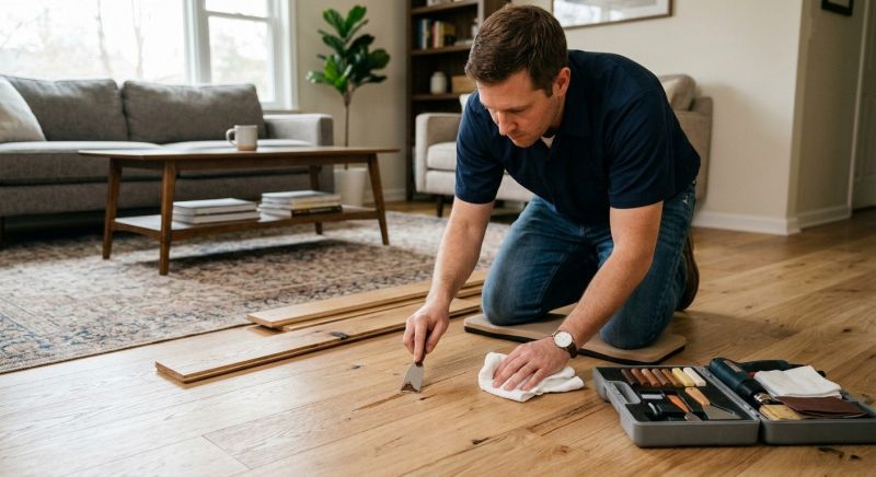 Our team working on Flooring Service projects in Wimberley, TX